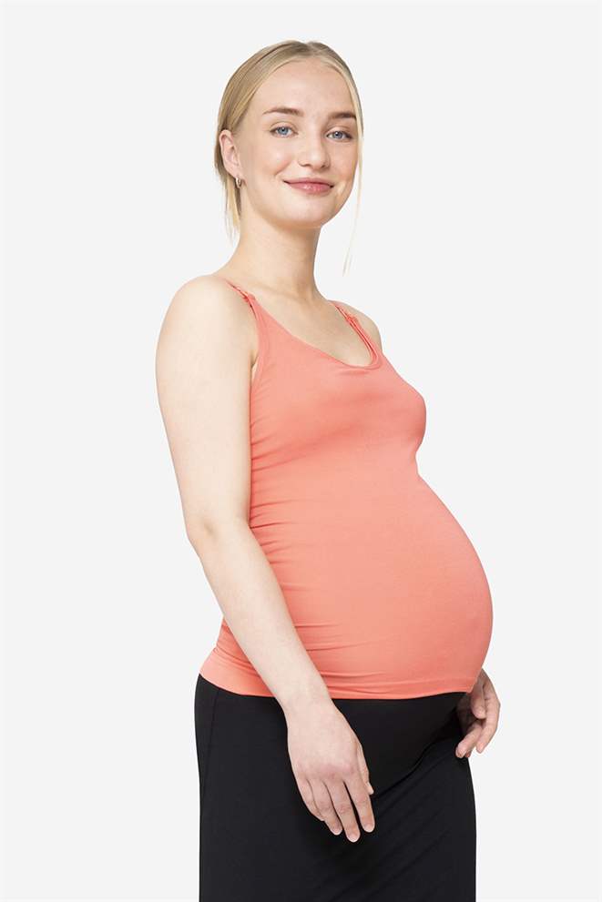 Korall ammesinglet i bambusfiber (økologisk dyrket) - Gravid mage