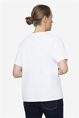 Hvit t-skjorte i 100 % økologisk bomull med ammefunaskjon - Sett bakfra