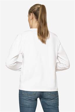 Hvit t-skjorte i 100 % økologisk bomull med ammefunskjon - Sett bakfra
