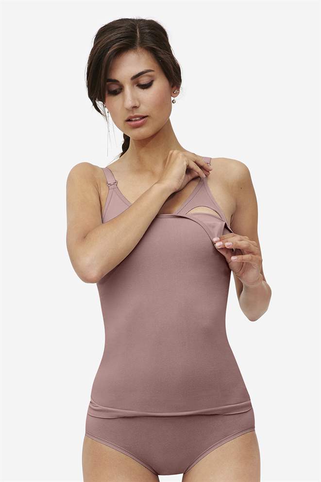 Brun/lilla ammesinglet i bambusfiber (økologisk dyrket)